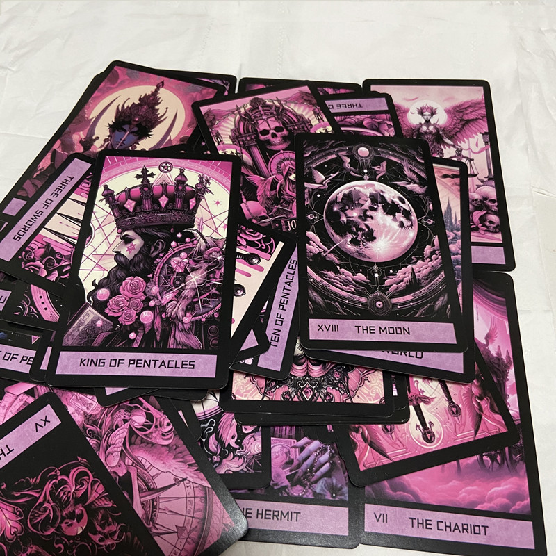 Pink Gothic Tarot Deck 78 Card - Tarot Cards Deck With Guidebook review and price